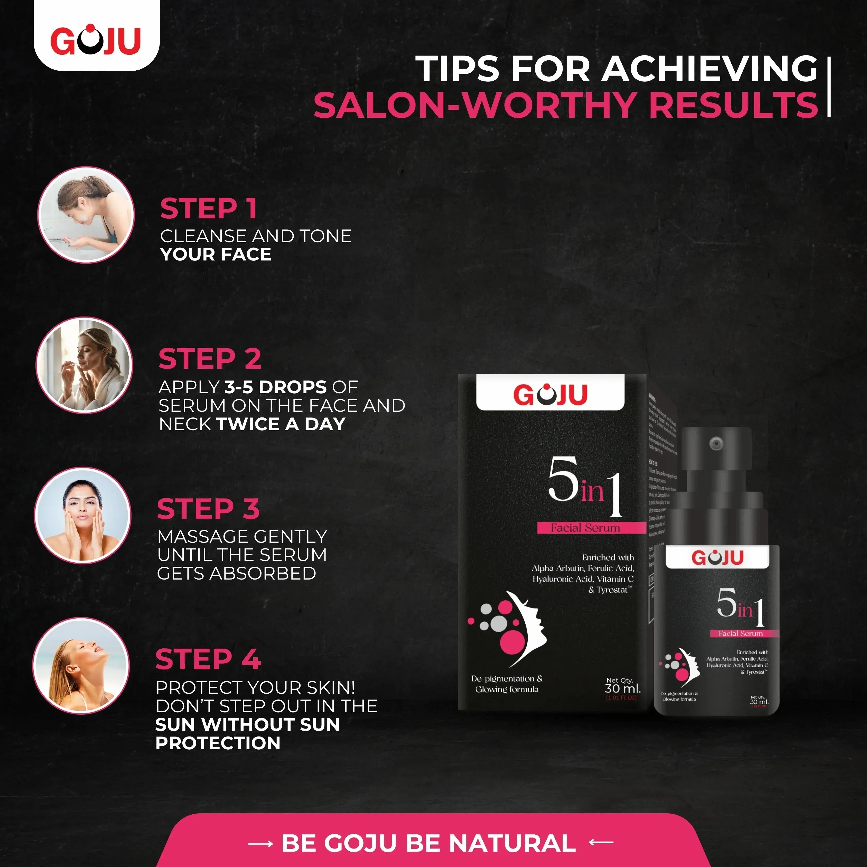 Goju 5 In 1 Facial Serum 30ml Combo - Goju Naturals