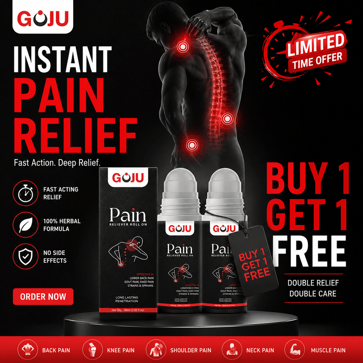 Goju Pain Reliever Roll-On | Buy 1 Get 1 Free