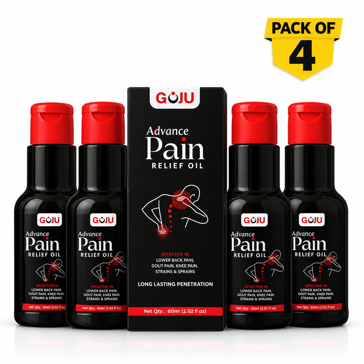 Goju Pain Relief Oil - 60ml. (Pack of 4)